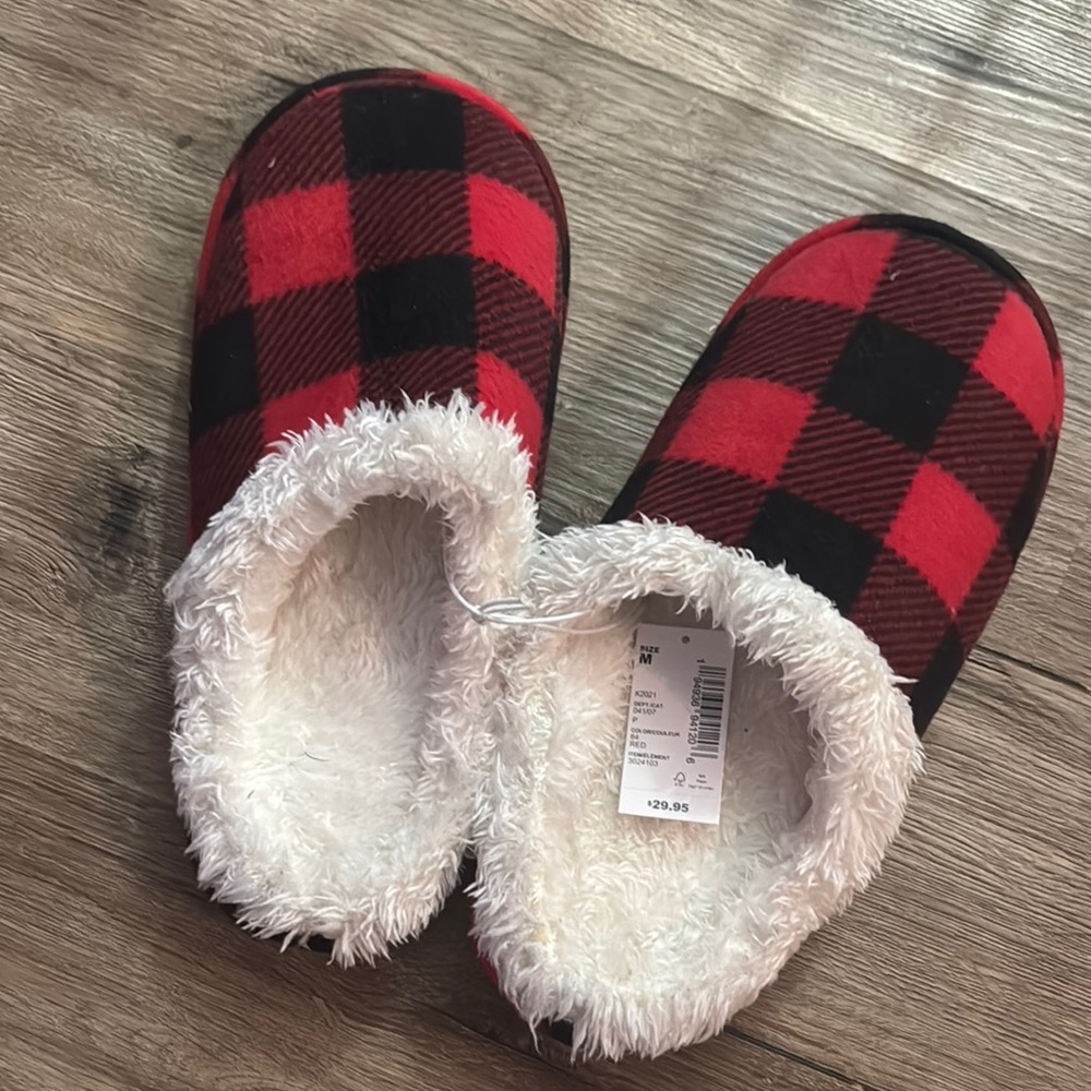 Adult Buffalo Plaid Slippers